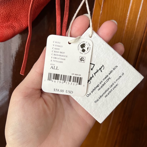 Free People We The Free Rider Red Leather Crossbody Bag - Picture 6 of 11